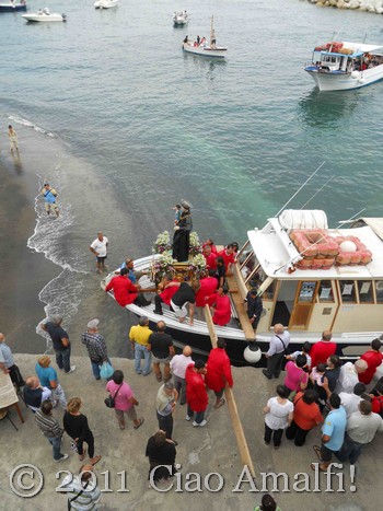 Ciao Amalfi Coast Blog Festival of Sant'Antonio Statue on Boat