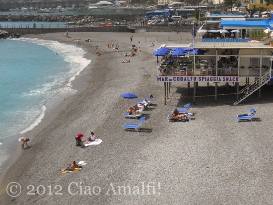 Swimming Amalfi Coast April The first sunbathers of the summer season have