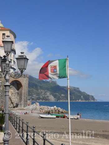 Ciao Amalfi Coast Blog Atrani Italian Flag Amalfi Coast Beach Atrani