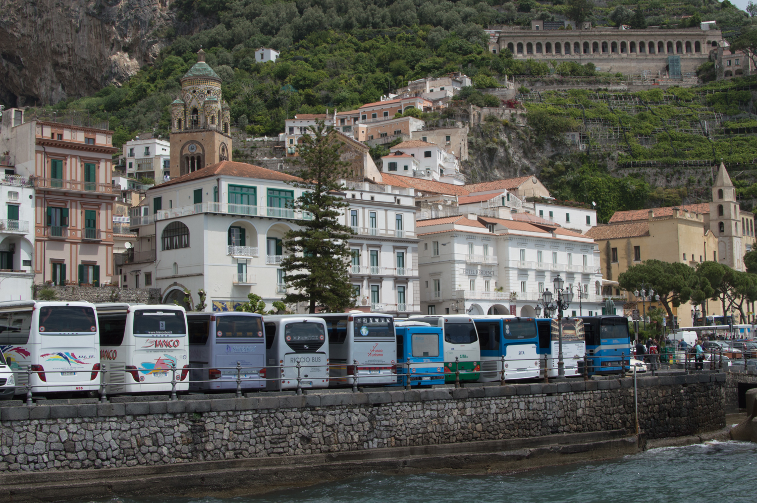 Buses on the Amalfi Coast