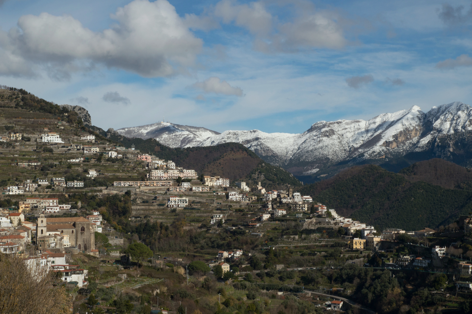 Snow on the Amalfi Coast over Scala