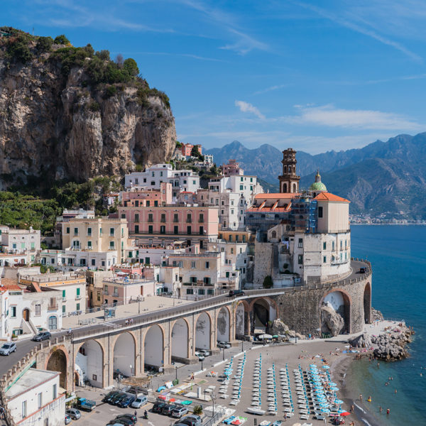 Amalfi Coast Road in the town of Atrani