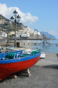 Amalfi Coast Winter Blues and Reds
