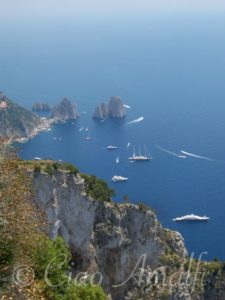Amalfi Coast Travel Faraglioni rocks from Monte Solaro
