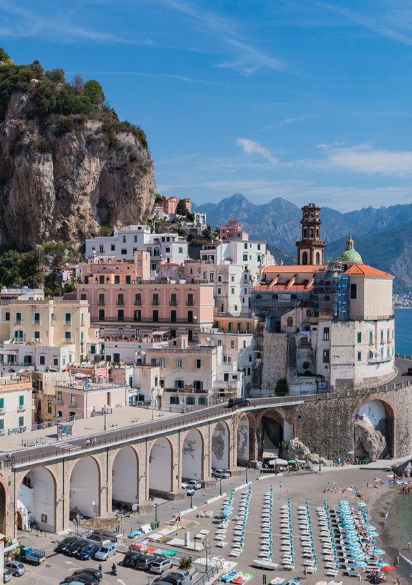 Amalfi Coast Road in the town of Atrani